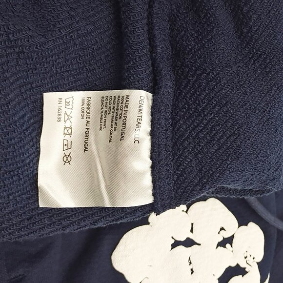 Denim Tears The Cotton Wreath Shorts Navy - Picture 3 of 3